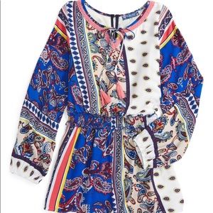 Girls Truly Me Print Romper — Worn Once